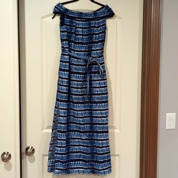NWT Michael Michael Kors Blue Off the Shoulder Midi Dress - Picture 1 of 7